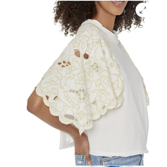 Free People Angel Tee Embroidered T Shirt Size XS - Picture 3 of 8